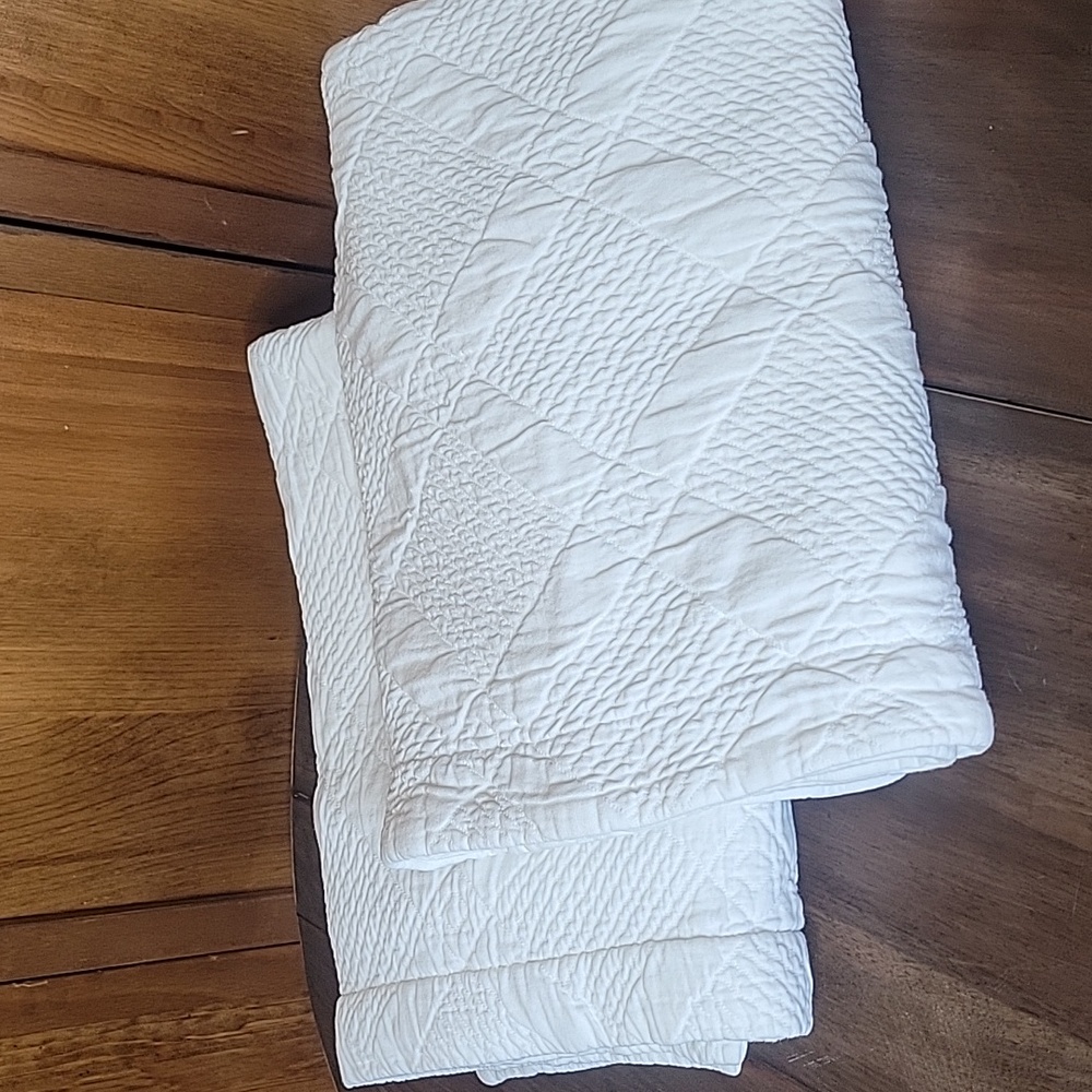 Pottery Barn Diamond Matelasse Quilted Euro Pillow Shams Set of 2